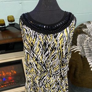 Jeweled neckline sleeveless top